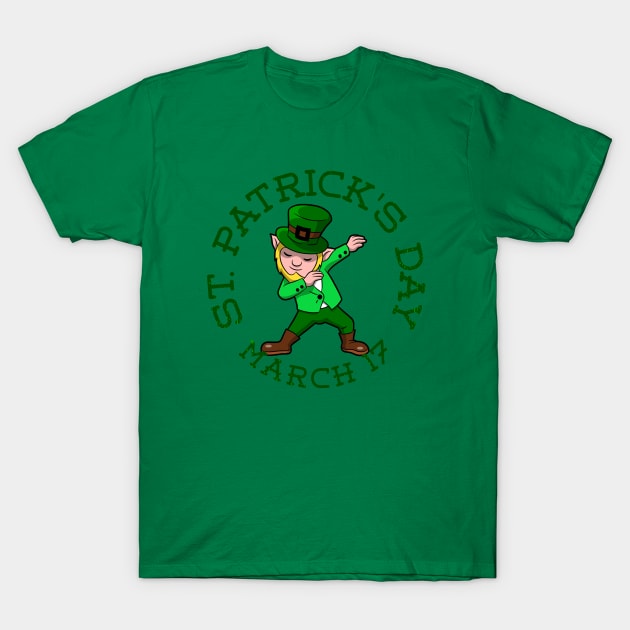 happy st patricks day blonde dabbing leprechaun T-Shirt by gossiprag